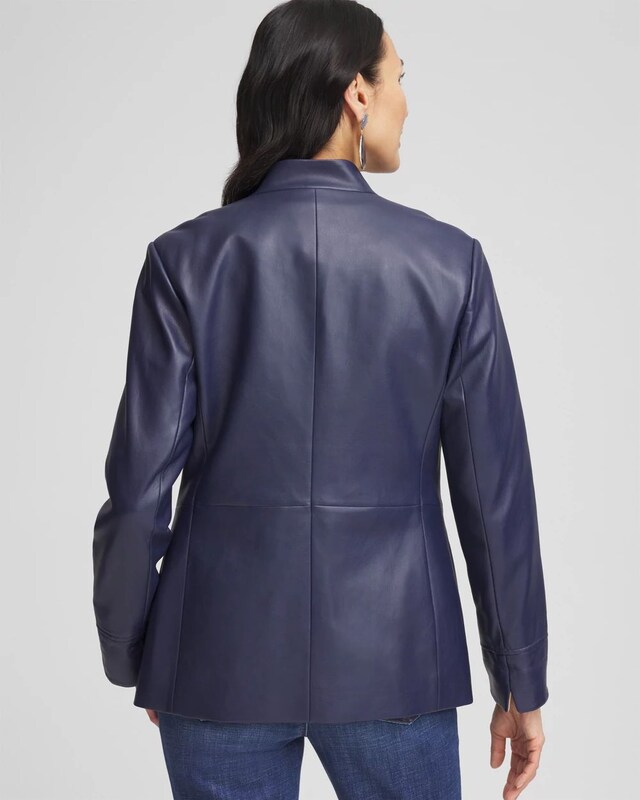 Buttery-Soft Faux Leather Peplum Jacket - image 3